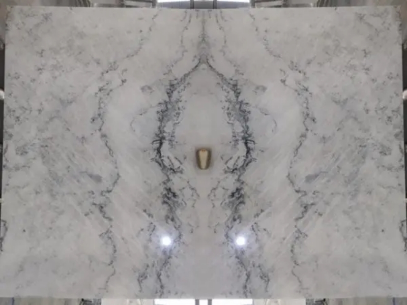 Tranh Đá Tự Nhiên Marble Màu Trắng HTS-004